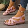 Women's Bohemian Style Wedge Sandals 2026 Summer Lightweight Thick Sole Platform Sandals Woman Plus Size 43 Non-slip Beach Shoes