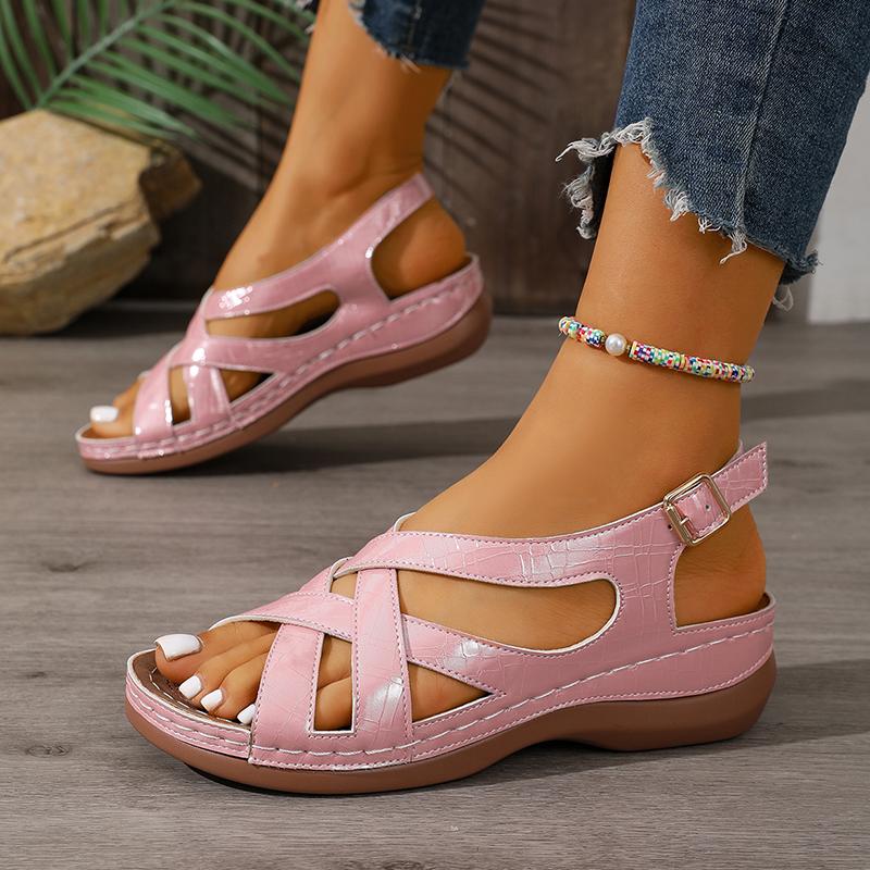 Women's Bohemian Style Wedge Sandals 2026 Summer Lightweight Thick Sole Platform Sandals Woman Plus Size 43 Non-slip Beach Shoes
