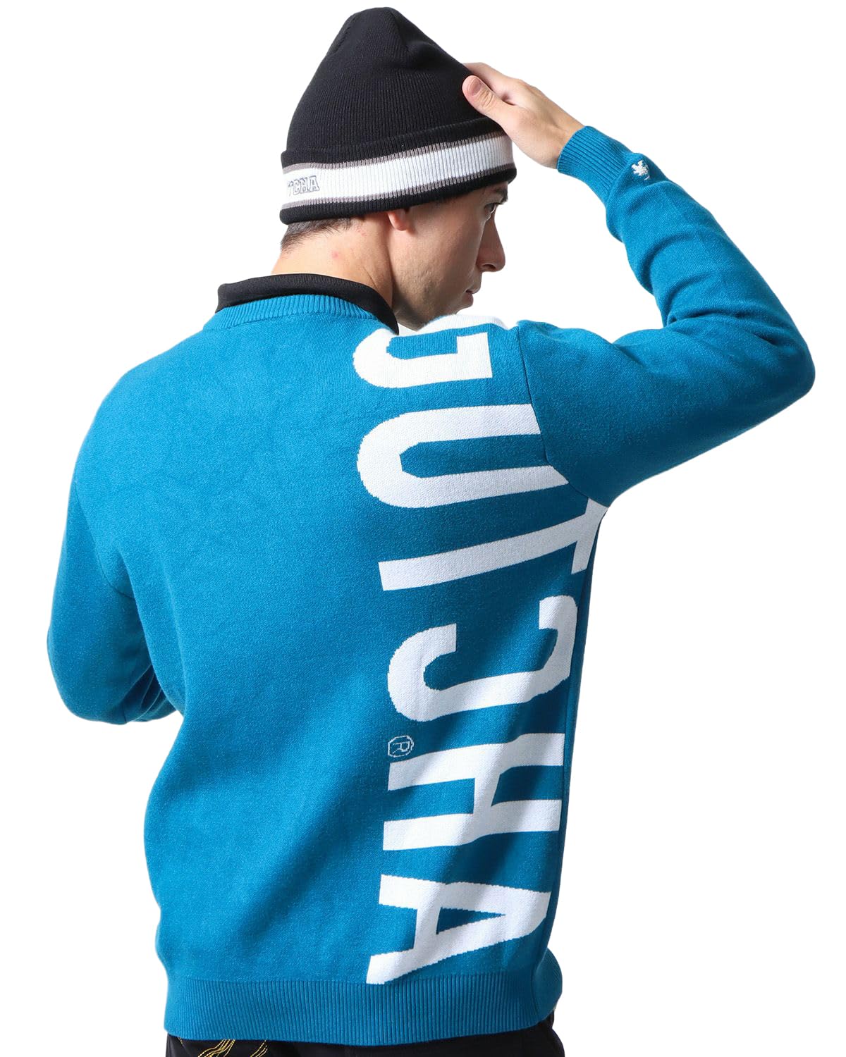

GATCHA Unisex Golf Sweater with Washable Soft Vertical Logo Crew Knit Sweater for Fall and Size 253GG1400 Men s Anti-Static Winter, Blue, L, синій