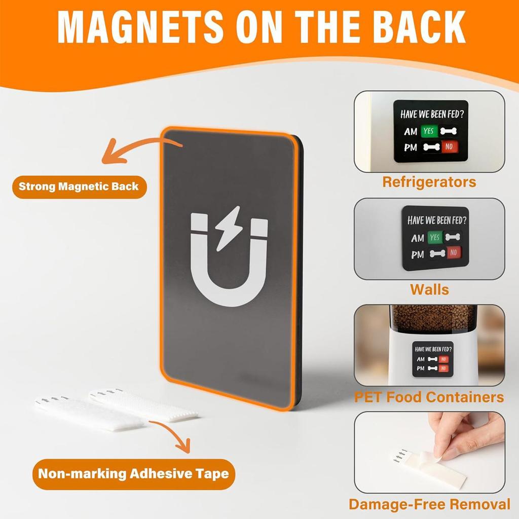 Pet Feeding Reminder Prevent Overfeeding AM/PM Chart Magnets Dog Feeding Reminder Sign for Food Home Apartment Kitchen Door