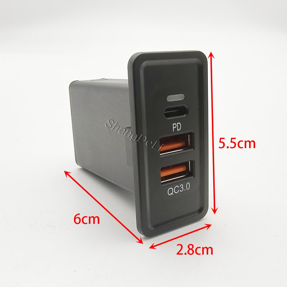 12V/24V Modified Charging Socket Power Outlet Switch Car Dual USB Charge QC3.0 Phone Charger Adapter For VW Golf 7 Accessories