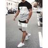 Men's Casual Striped T-Shirt & Shorts Set Summer Breathable Two-Piece Outfit for Beach, Vacation & Outdoor Leisure