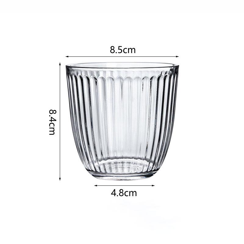 

250мл/360мл Простой стакан для питья для гостиной, чашка для чая, стакан из полосатого стекла, стакан для лимонного сока, напитков, молока, кофе, в стиле инс, подарок для друга 1pcs