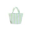 Spring and summer new pleated striped canvas bag portable bento bag storage bag large capacity hand carry