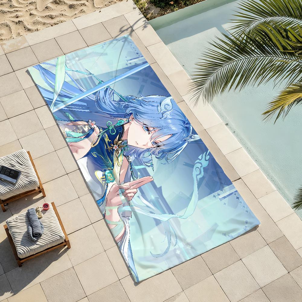 Game Wuthering Waves Qingxiao Towel Shower Sauna Travel Spa Quick Dry Gym Accessories Soft Large Beach Towels