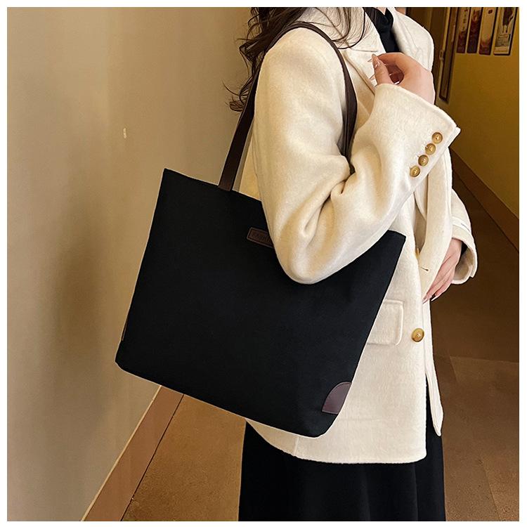 Canvas Tote Bag Women Large Capacity Shoulder Bag Fashion Shopping Top Handle Zipper Handbag CY5294