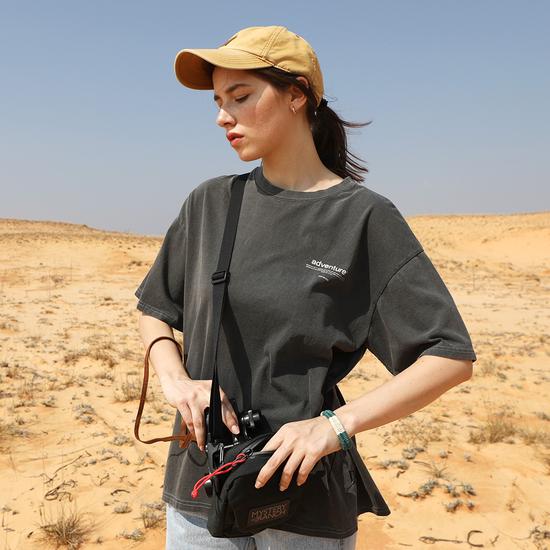 Flook Adventure Font Pigment Oversized Short Sleeve T-Shirt / 5 Colors