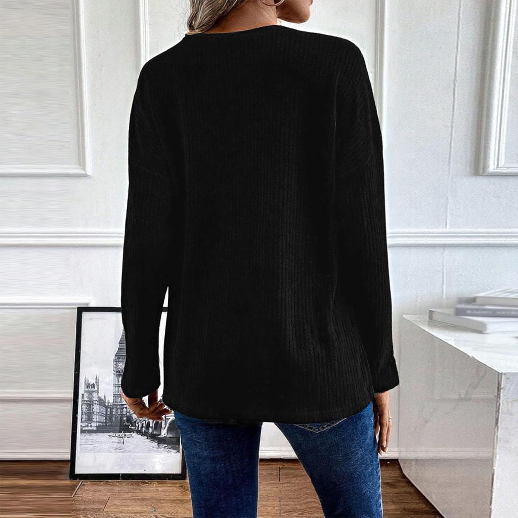 Damen Übergröße Lässiges Sweatshirt Locker Gestricktes Oberteil