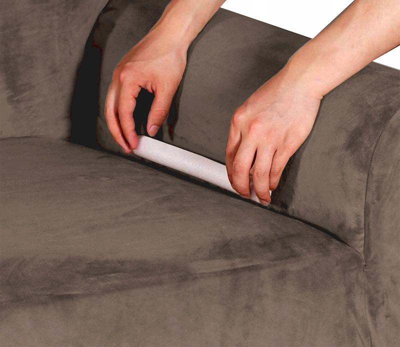 Pokrowiec Na Kanapę Kakaowy Brąz Welur 3 Osobowy [22L3]