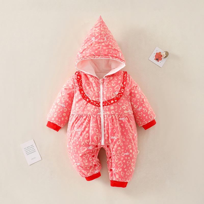 Уютный хлопковый утепленный комбинезон для малыша: Теплый зимний комбинезон для новорожденных 80cm