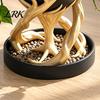 Desk Ornament for Plants 3D Printed Flower Pot with Tray, Modern Succulent Planter, Decorative Tree Bottom Sculpture Geometric Plant Vase Indoor