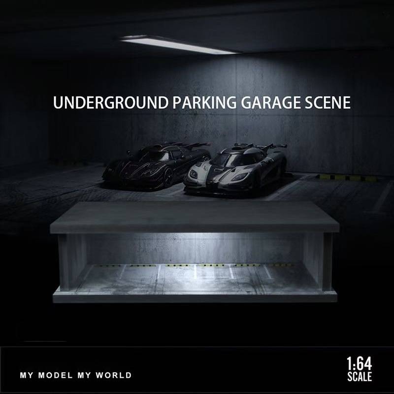 1:64 Scale Parking Lot Background Storage Cars Display Boxes for Diecast Car Figures Mini Dolls (figures and Cars Not Included)