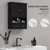 Bathroom Wall Cabinet, Vanity Unit, Doors, Shelf, 2 Drawers, 50.8 x 17.8 x 66 cm, Black
