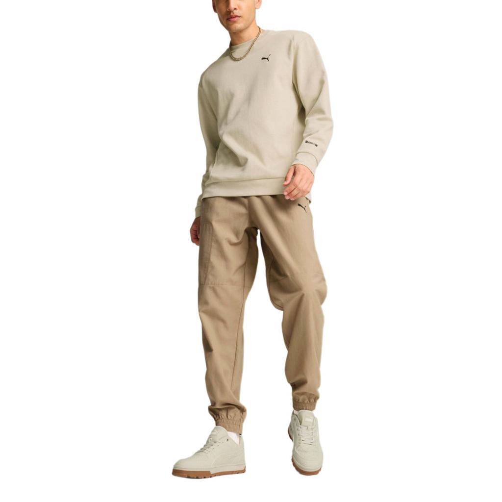 Puma Logo Pattern Elastic High Waist Casual Pants Men Bottoms Khaki 681659-67
