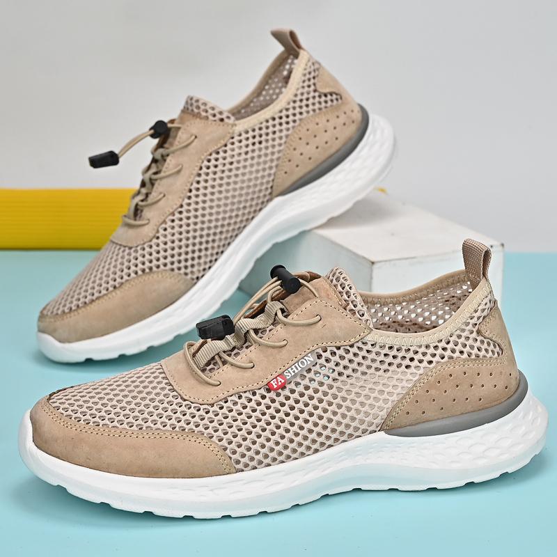FashionSummer Men's Mesh Shoes Breathable Men Casual Shoes Breathable Man Soft Sneakers Hollow Out Leisure Walk Footwear Treking Flats