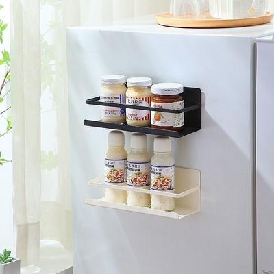 Magnetic Refrigerator Side Sundries Storage Rack Kitchen Items Spices Seasoning Metal Shelf Home Punch-Free Organization Holders