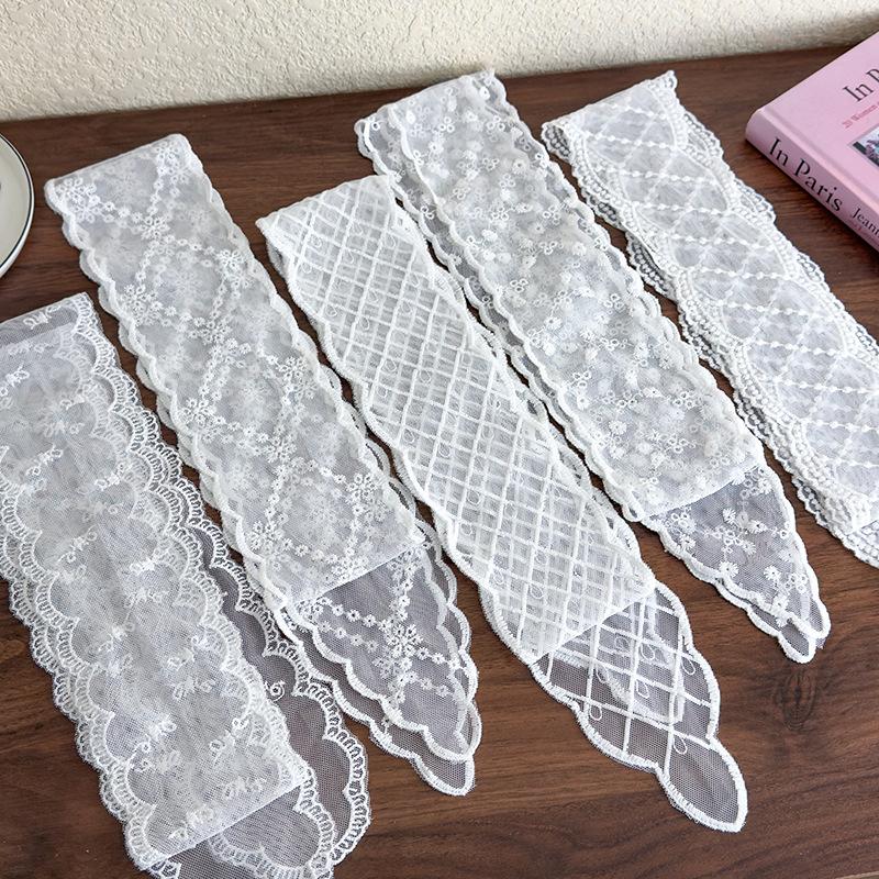 Sweet Versatile Narrow Long Scarf Solid Color Headbands For Women Girls  Floral Lace Scarf Long Ribbon Scarf Gifts