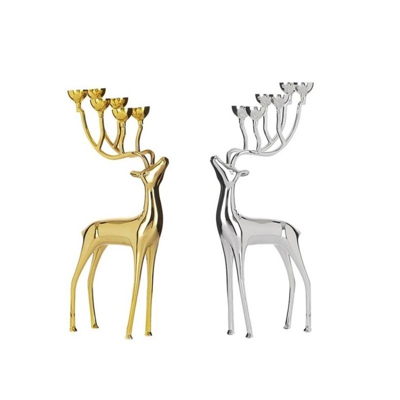Nordic Deer Candle Holder – Alloy Candlestick for Romantic Living Room or Dining Table Decor