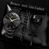2/4PCS Business Men's Watch Set Trendy Fashion Simple Quartz Watch Jewelry Set Suitable for Daily Clothing Matching Perfect Gift