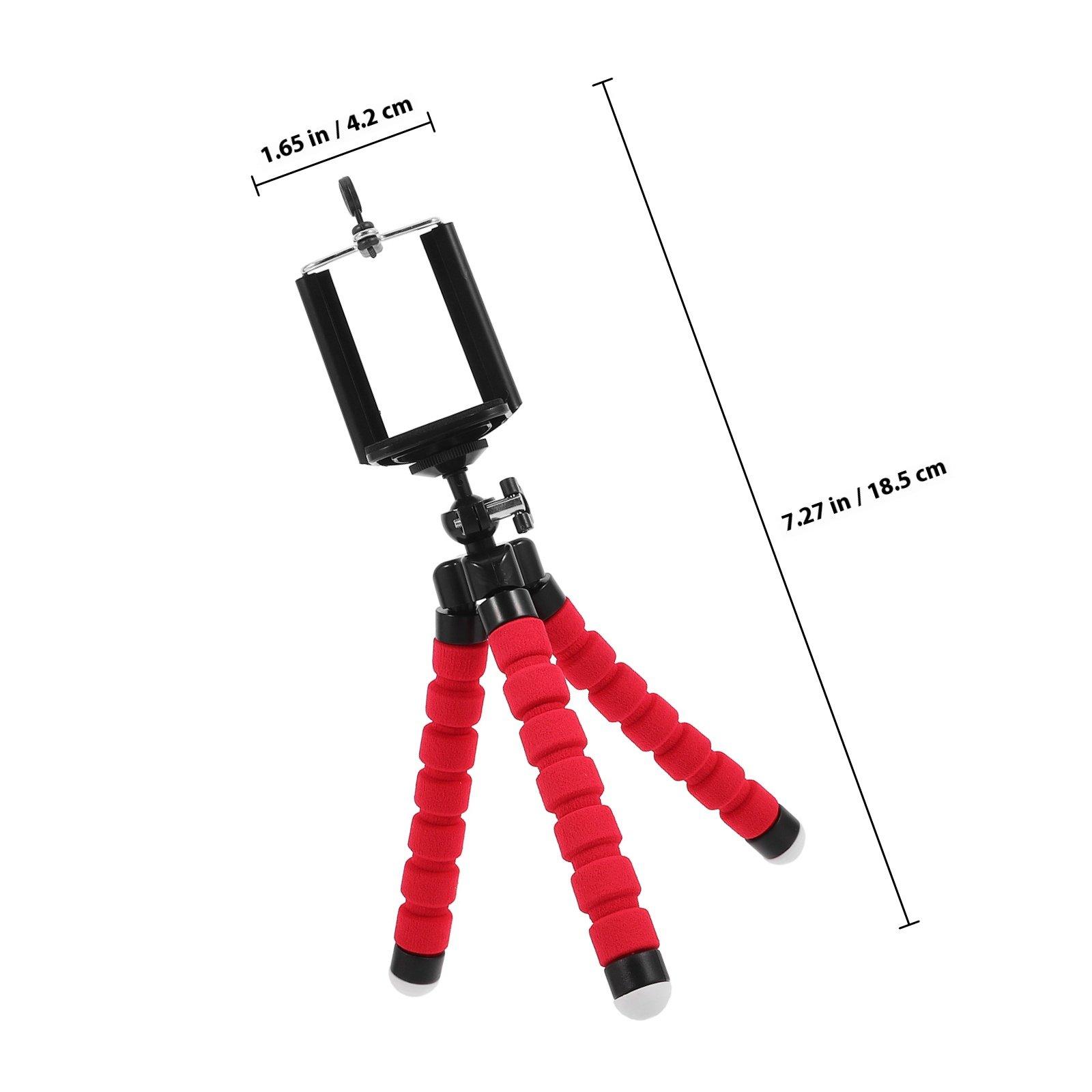 Selfie Stick Tripod Red Universal Adjustable Extension Pole 360 Degree Rotation Non-Slip Grip for Phone Camera Portable Foldable красный