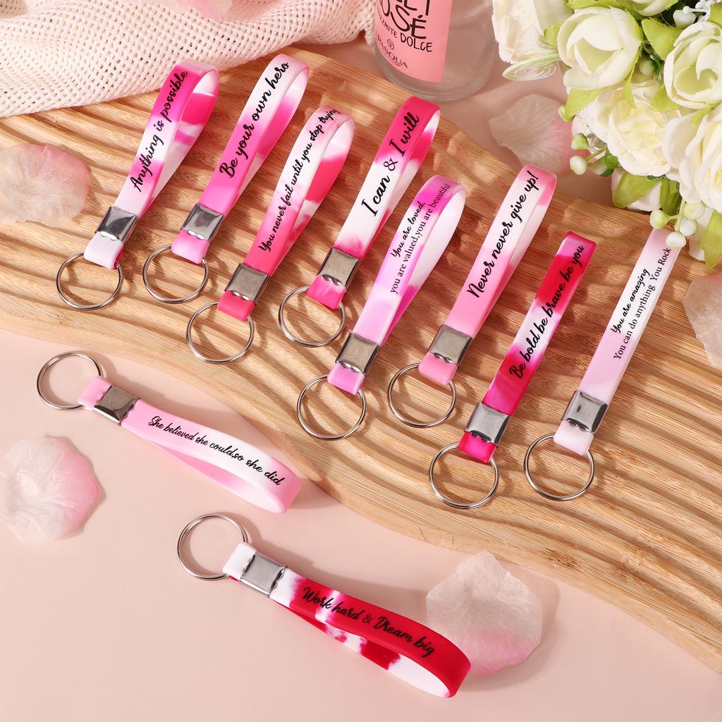 30 Stück Dankeschön Schlüsselanhänger Großhandel Mitarbeiter Wertschätzung Geschenk Motivierender Silikon Schlüsselring Inspirierende Zitate Schlüsselanhänger Personal App