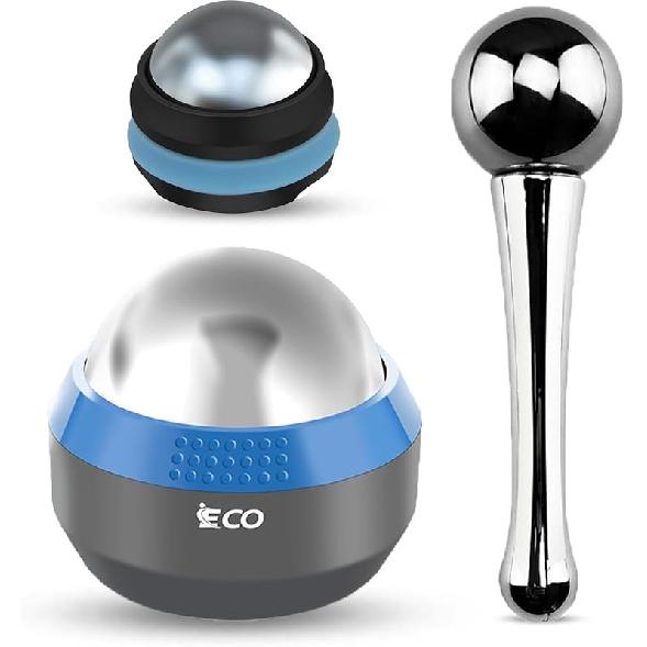 iECO Cryosphere Cold Massage Roller Ball – Ice Cold and Hot for Deep Tissue and Sore Muscle Relief of Stiffness and Stress, Body, Neck, Back, Foot,