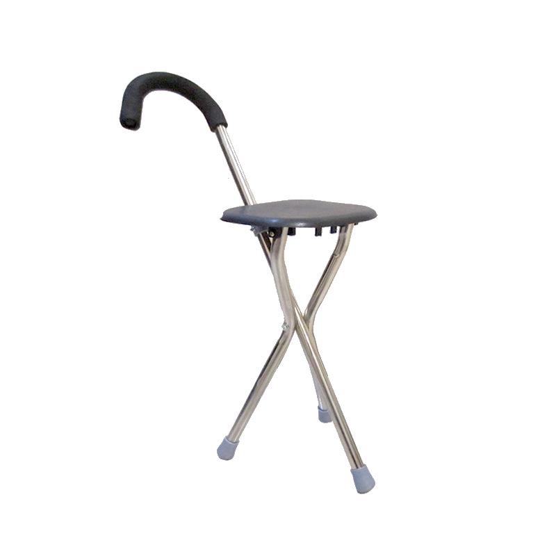 Four-Legged Folding Cane Seat: Portable Anti-slip Walker Stool for Elderly