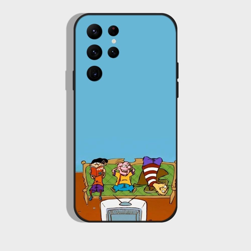Cartoon Ed Edd N E-Eddy Phone Case for SamsungS24,S23,S22,S21,S20 Ultra Pro S10,S30Plus,20 Ultra Black Cover
