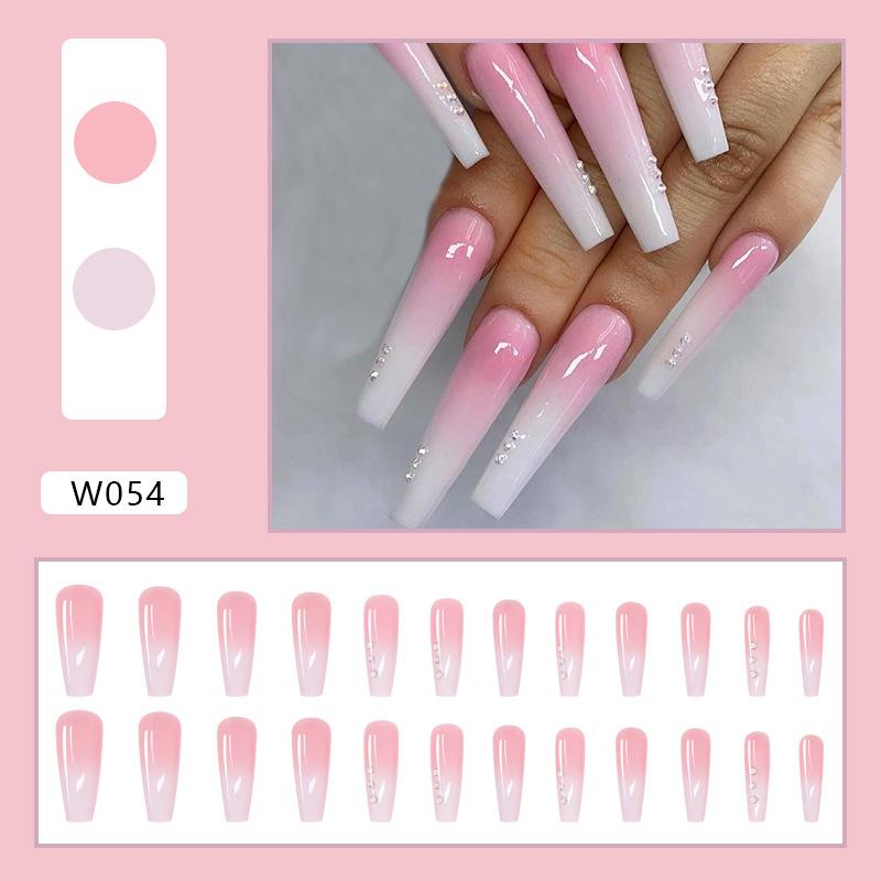 Artificial Nails European and American Pearl Gradient Manicure Ballet Nails Wearable Nails Nail Pieces Removable