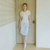 Ceme Adu Cest_Blue Check Flower Bow Skirt