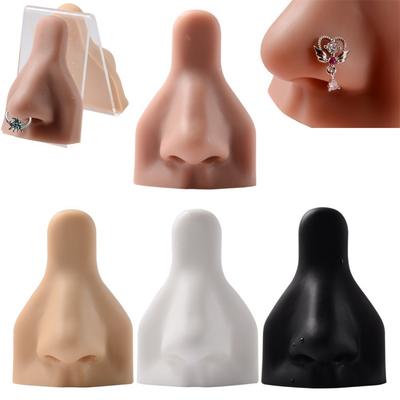 Zacht Siliconen Neusmodel Piercing Tool Neuspiercing Display Stand Menselijk Neusmodel Rek Meisjes Vrouwen