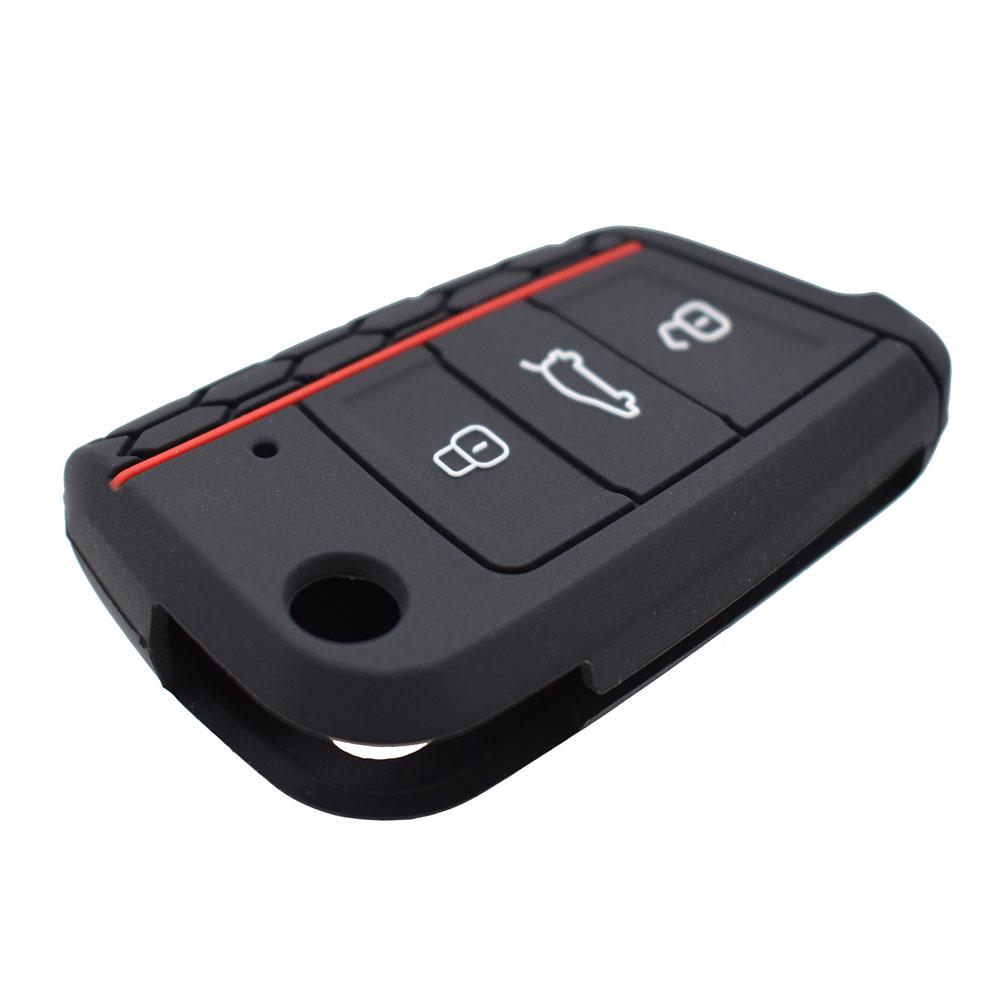 Silicone Remote Key Case Cover for Skoda Fabia Octavia Kodiaq Karoq For VW Polo Golf Tiguan for SEAT Ateca Leon Ibiza 2018 2019