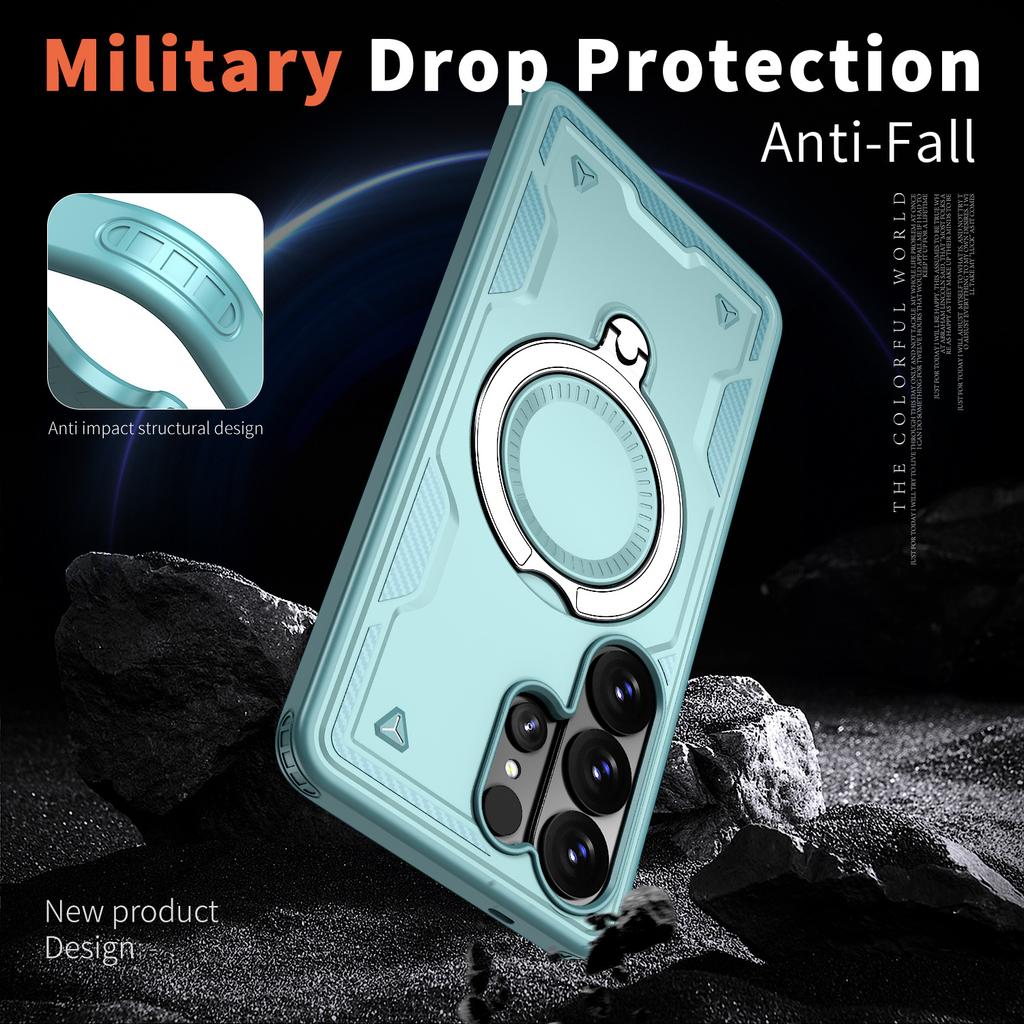 case for Samsung S26 S25 S24 S23 S22 ultra 360 degree rotating pivot magnetic bracket phone case Anti-Fingerprint Shock Proof
