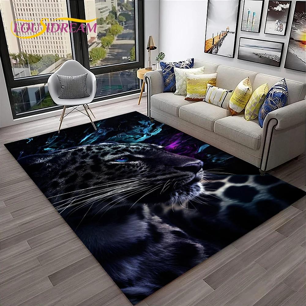 Beast Leopard Cheetah Cartoon Animal Carpet Rug for Home Living Room Bedroom Sofa Doormat Decor,kids Area Rug Non-slip Floor Mat