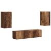 TV Cabinet Set 4 Pcs Reclaimed Wood Effect Particleboard