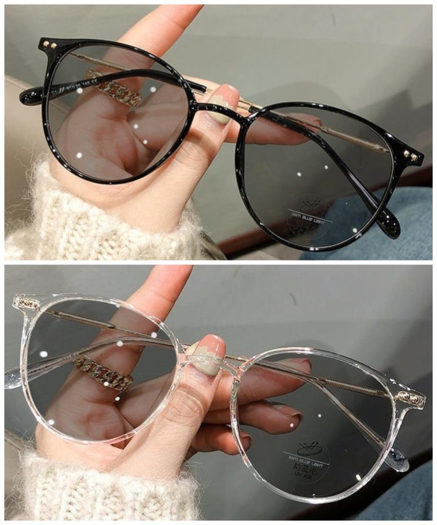 Pochromic Anti Radiation Glasses for Women Men Oval  Frame Eyeglass Frame Anti Blue Light Eyeglasses