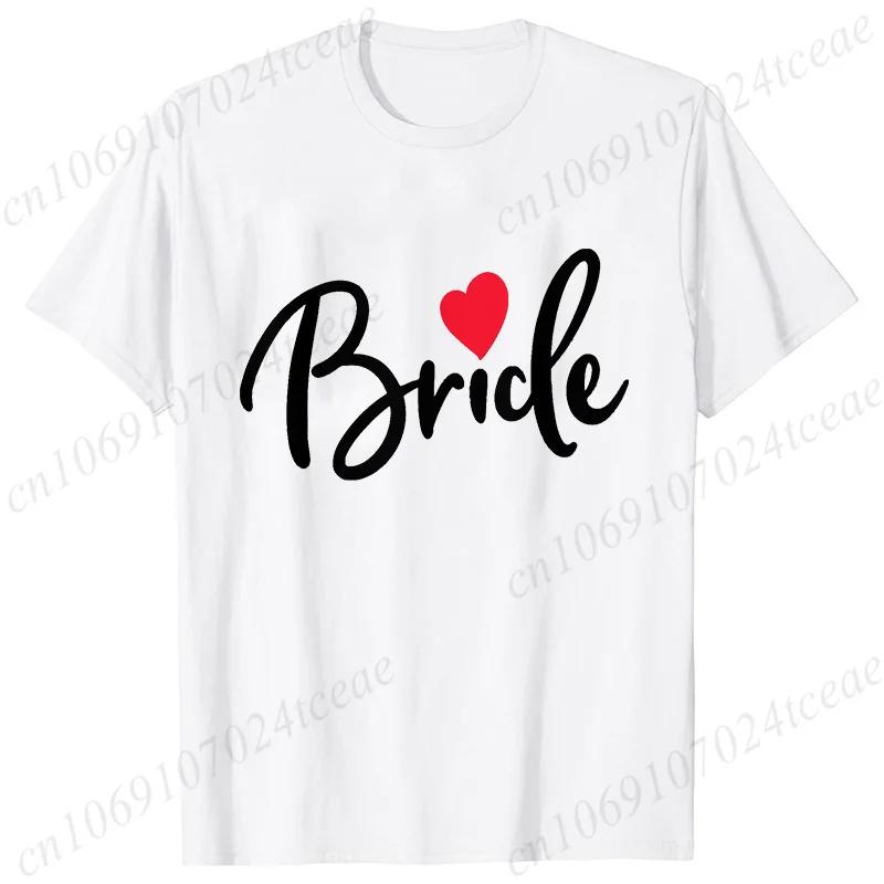 Team Bride Squad T-shirt Bridal Wedding Tops Bachelorette Farewell Party Tees Women EVJF Blouses Bridesmaid Aesthetic Clothing