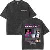 Emilia Mernes MP Tour Tshirts Men Women Fashion Washed Vintage T Shirts Short Sleeve Male Cotton Oversized T Shirt Streetwears