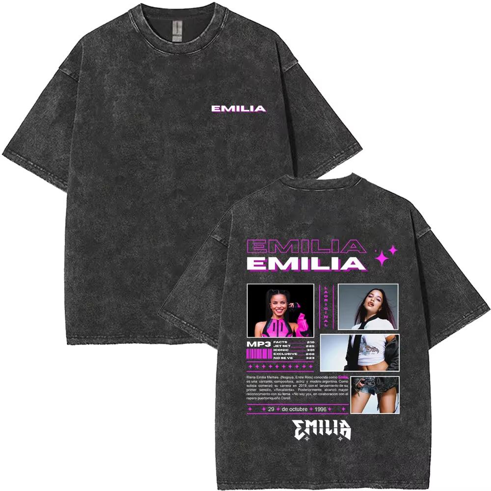 Emilia Mernes MP Tour Tshirts Men Women Fashion Washed Vintage T Shirts Short Sleeve Male Cotton Oversized T Shirt Streetwears