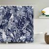 Waterproof Shower Curtain Fresh Plant Leaves Polyester Fabric 3D Printing Leaf Bathroom Curtains For Bathroom Decor With Hooks