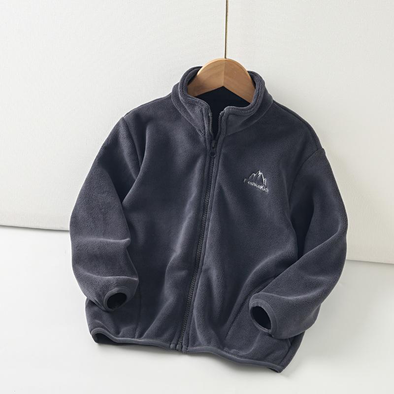 Kids Double Fleece Thickened Warm Casual Coat For Boys And Girls