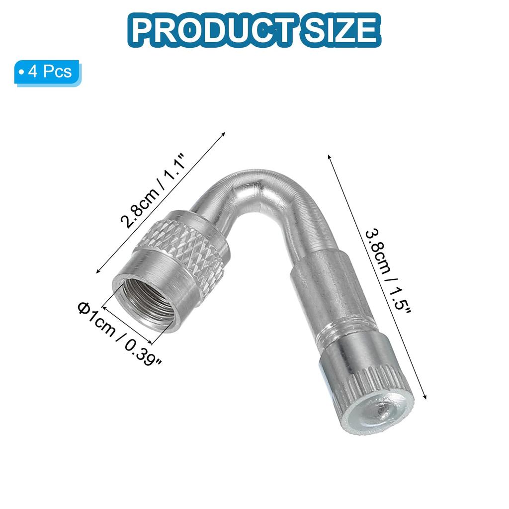 PATIKIL 45 Degree Valve Stem Extension, 4 Pieces Universal Tire