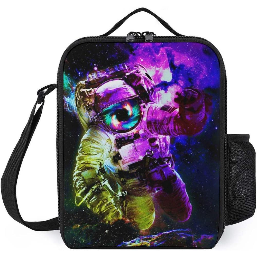 Galaxie Astronaut Potisk Moderní Izolovaná Obědová Taška Opakovaně Použitelný a Přenosný Obědový Box Nádoba na Jídlo pro Unisex Děti do Školy Piknik