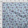 oneOone Cotton Flex Violet Fabric Leaves & Flower Floral Diy Clothing Quilting Fabric Print Fabric By Yard 40 Inch