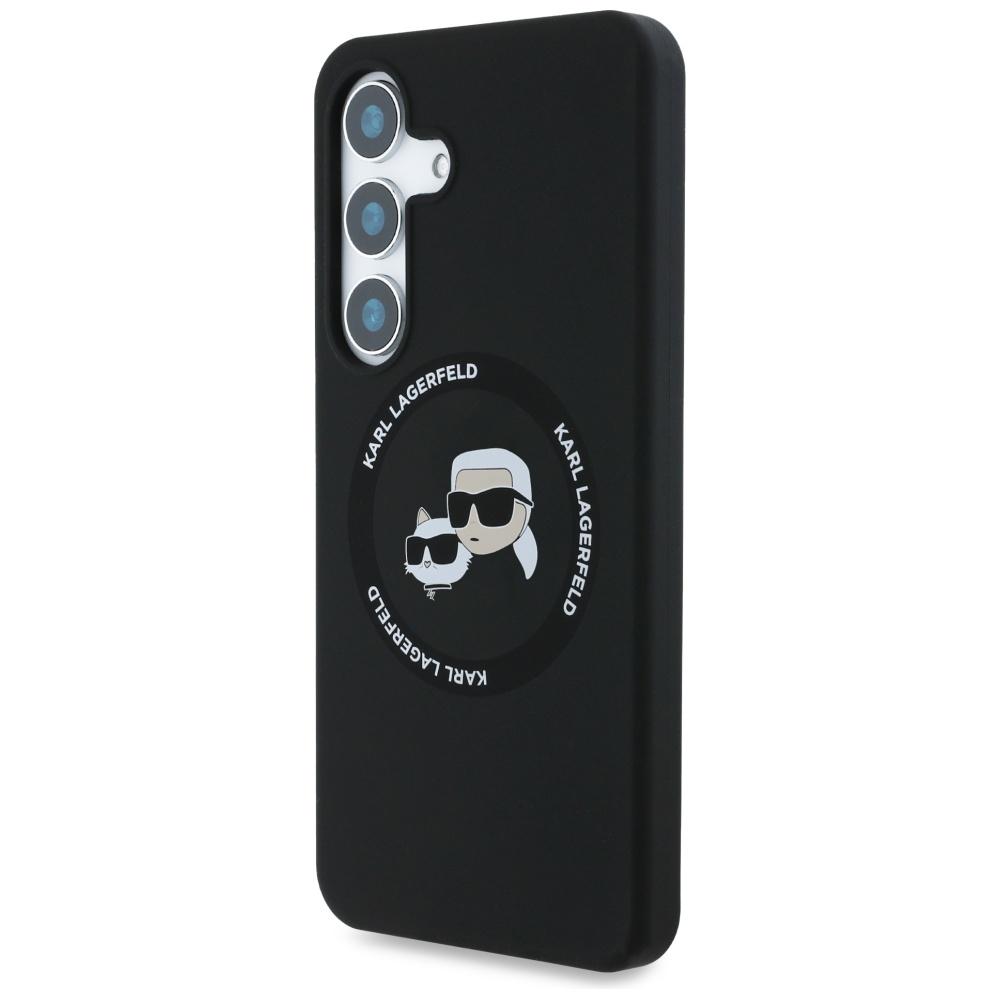 Karl Lagerfeld Silicone Double Heads And Circle Magsafe Case For Samsung Galaxy S25+ Black