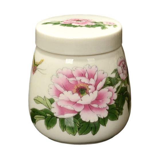 Yousheng Ceramic Tea Caddy with Lid Portable Storage Jar for Loose Leaf Tea Honey Spices Even Cooking Egg Cup Airtight Container for Kitchen