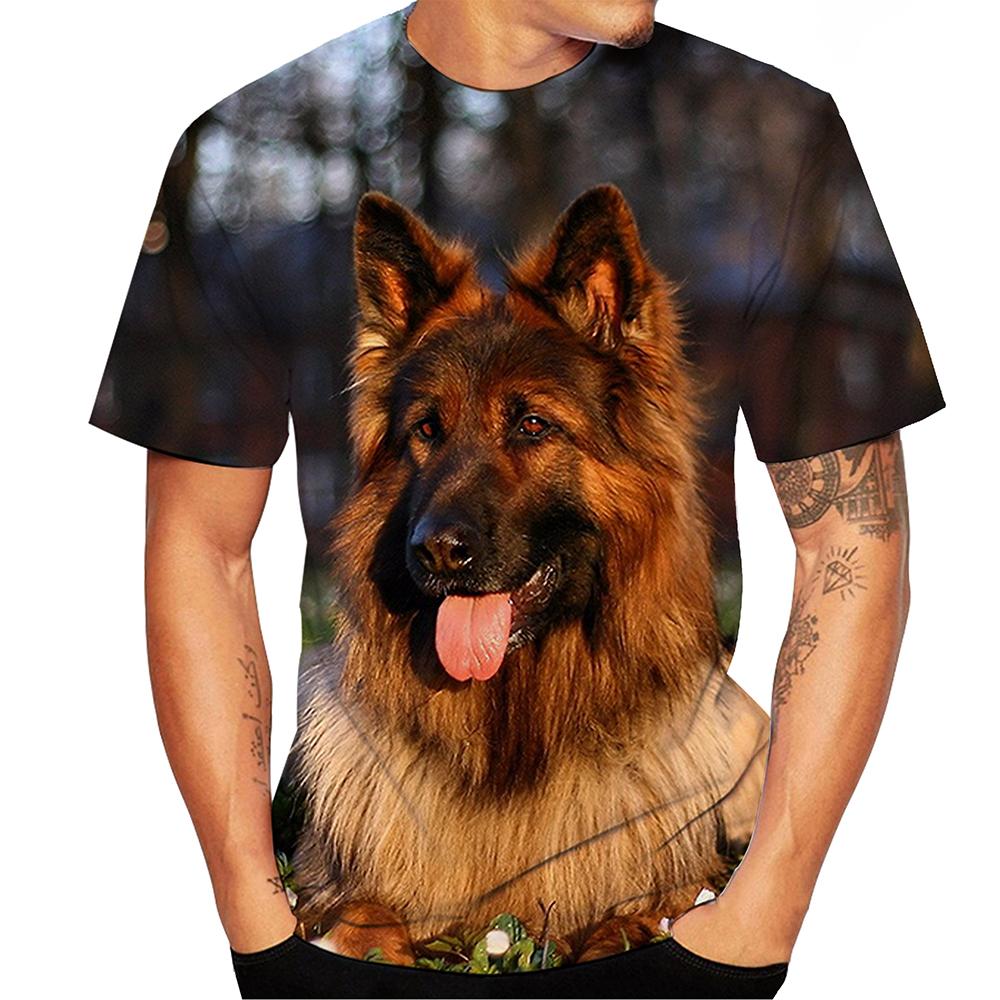 German Shepherd Dog Rottweiler T-Shirts Animal 3D Printed Streetwear Fashion Men's T-shirts