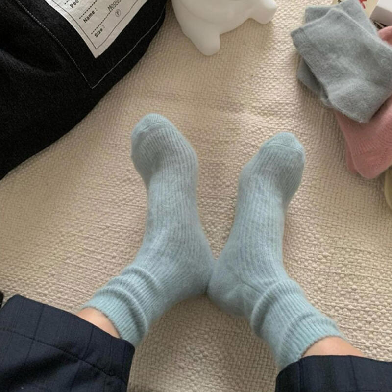 Loran Women's Winter Plain Socks 6-Color Set