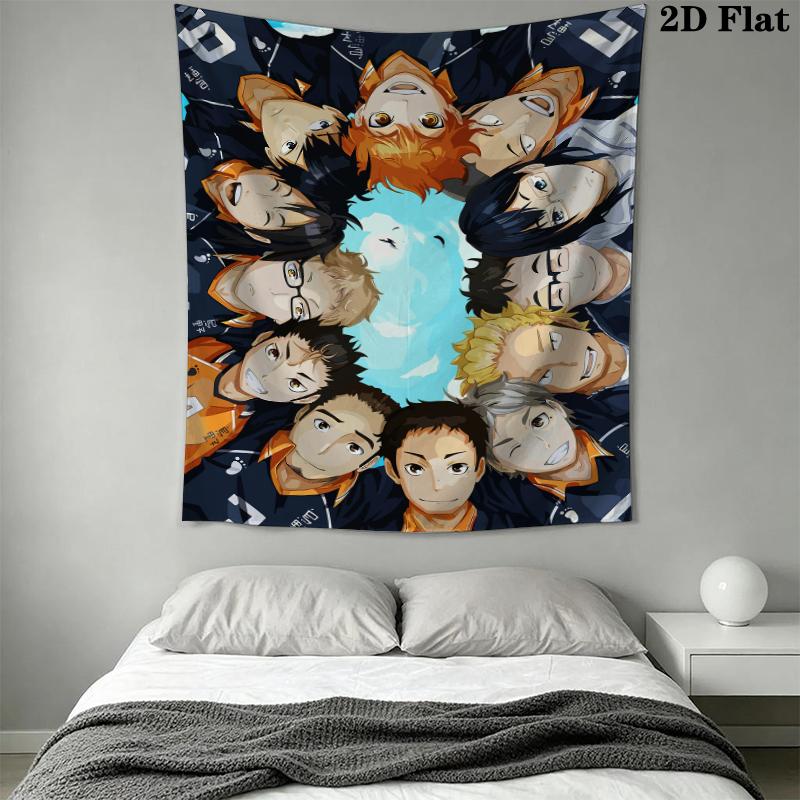 Haikyu!! anime Wall Tapestry Aesthetic Wall Hanging Printed Fabric Blanket Decorative Tapestries for Bedroom Living Room Home Decor