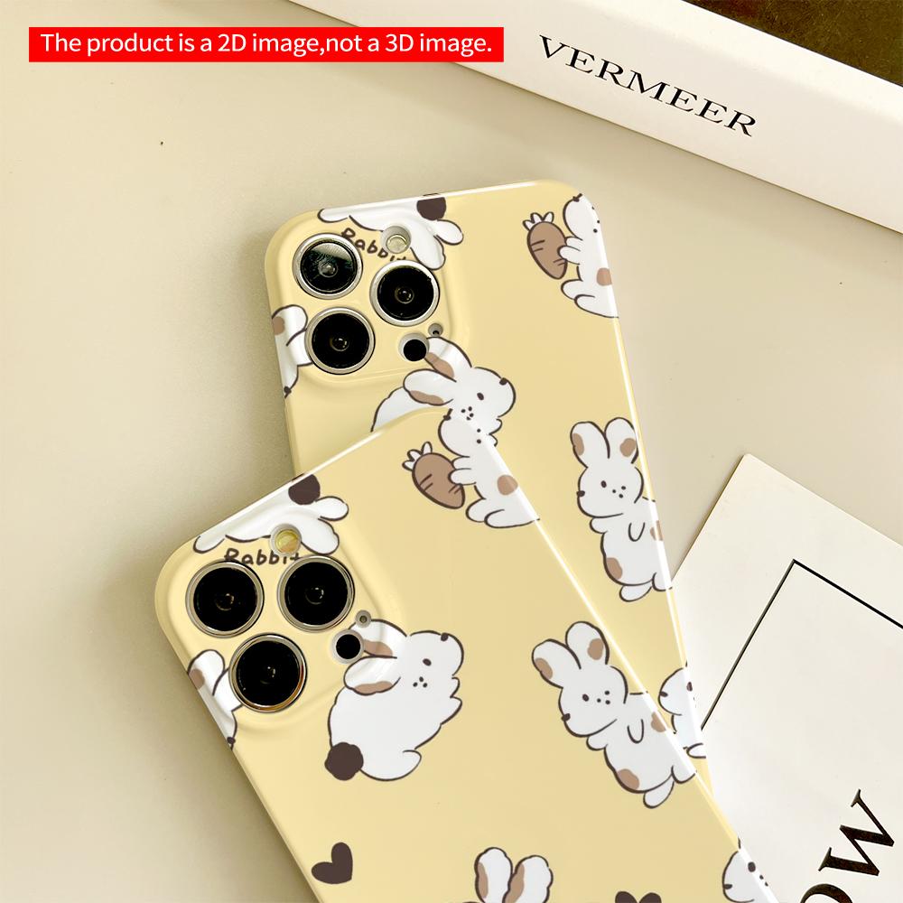 Cute Rabbit Pattern Phone Case All Inclusive Film Hard Phone Case, Compatible with iPhone 18 Pro Max 17 16 15 14 13 12 11